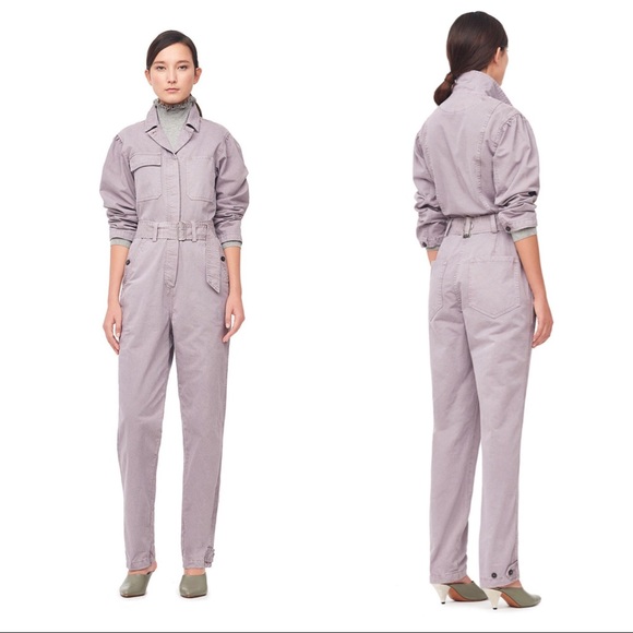 REBECCA TAYLOR Herringbone Twill Jumpsuit Sz M - Picture 2 of 5